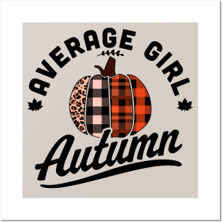 Average Girl Autumn - Fall Season - Leopard Plaid Pumpkin Posters and Art